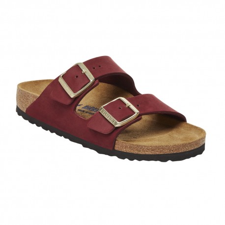 Birkenstock Arizona Nubuck Lea Bordeaux - Sandali Uomo