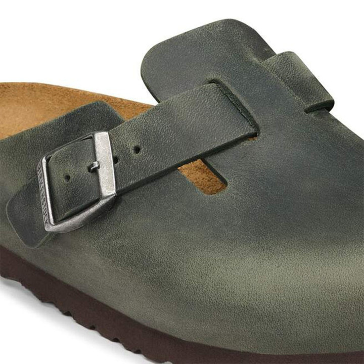 Birkenstock Boston Thyme Oiled Lea Verde - Sandali Uomo