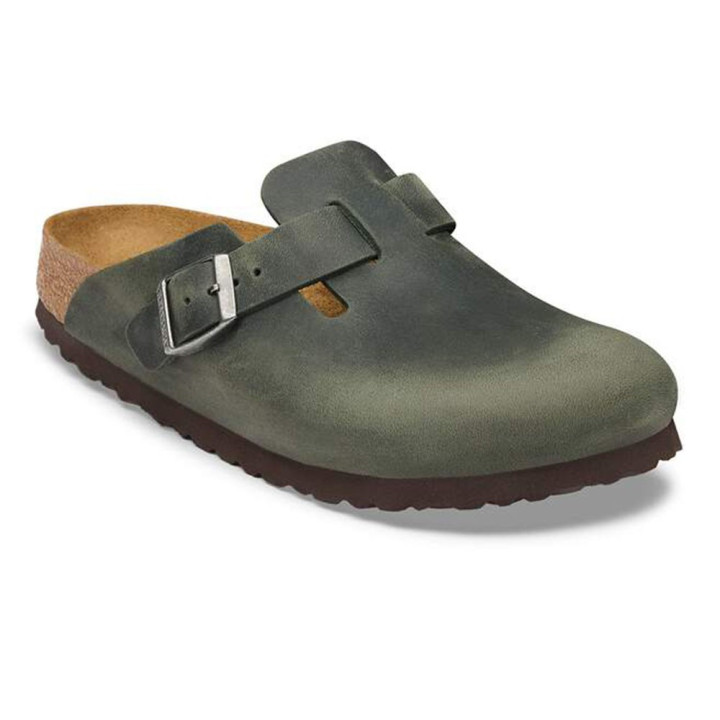 Birkenstock Boston Thyme Oiled Lea Verde - Sandali Uomo