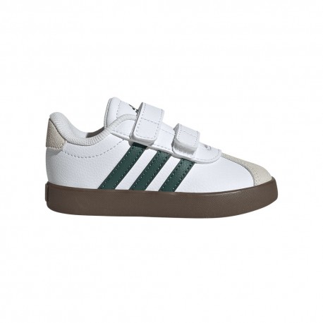 ADIDAS Vl Court 3.0 Td Bianco Verde - Sneakers Bambino