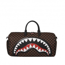 Sprayground Borsa Duffle Sharks In Paris Bubble Check Brown