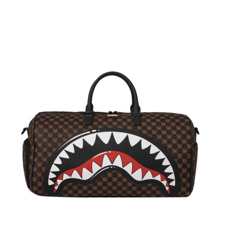 Sprayground Borsa Duffle Sharks In Paris Bubble Check Brown