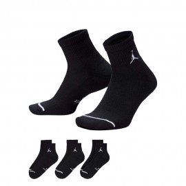 Nike Calza Tris Pack Quarter Nero Uomo