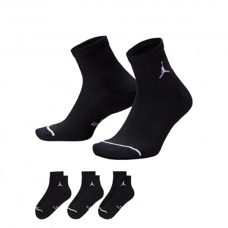 Nike Calza Tris Pack Quarter Nero Uomo