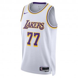 Nike Canotta Basket Nba Lakers Doncic Bianco Viola Uomo