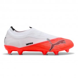 Puma Ultra Nitro 7 Match Ll Fg Ag Bianco Rosso - Scarpe Da Calcio Uomo