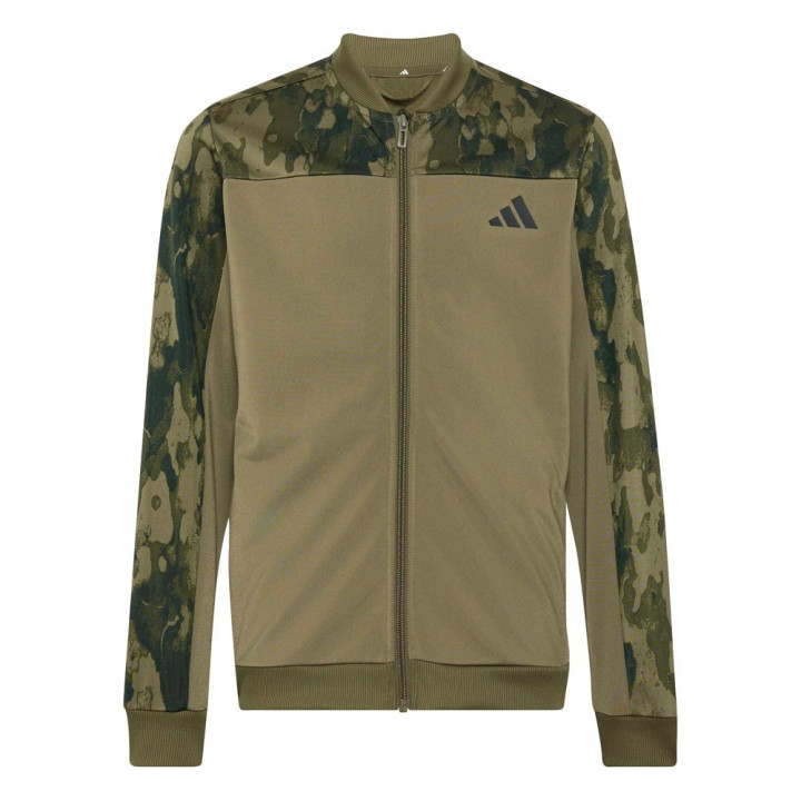 ADIDAS Tuta Sportiva Full Zip Senza Cappuccio Verde Bambino