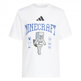 ADIDAS T-Shirt Palestra Minecraft Bianco Bambino