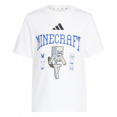 ADIDAS T-Shirt Palestra Minecraft Bianco Bambino