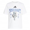 ADIDAS T-Shirt Palestra Minecraft Bianco Bambino
