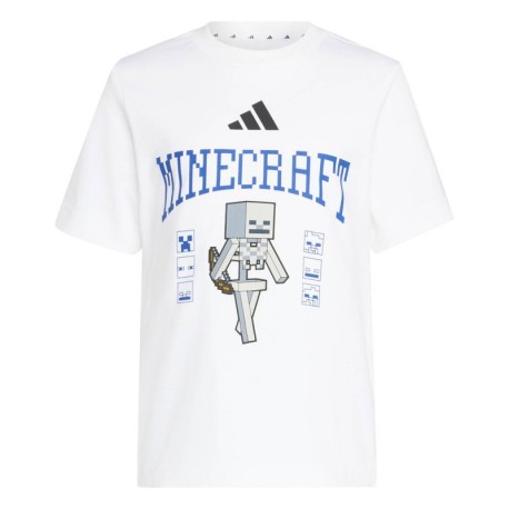 ADIDAS T-Shirt Palestra Minecraft Bianco Bambino