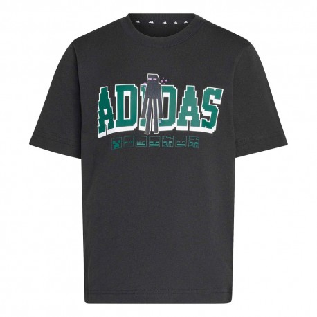 ADIDAS T-Shirt Palestra Minecraft Nero Bambino