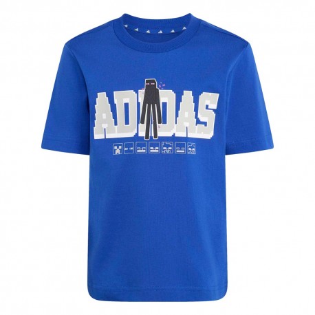 ADIDAS T-Shirt Palestra Minecraft Blu Bambino