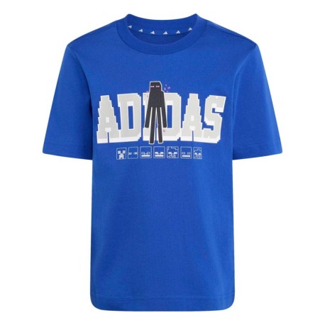 ADIDAS T-Shirt Palestra Minecraft Blu Bambino