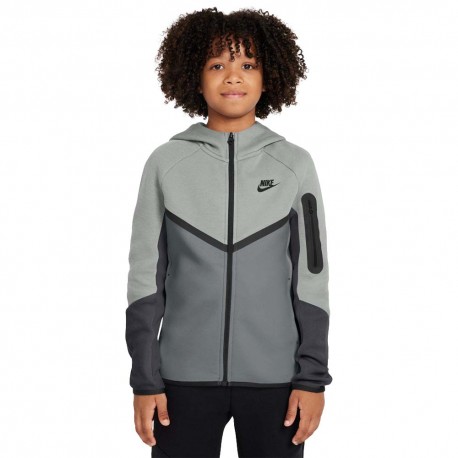 Nike Sportswear Tech Fleece Felpa Palestra Grigio Bambino