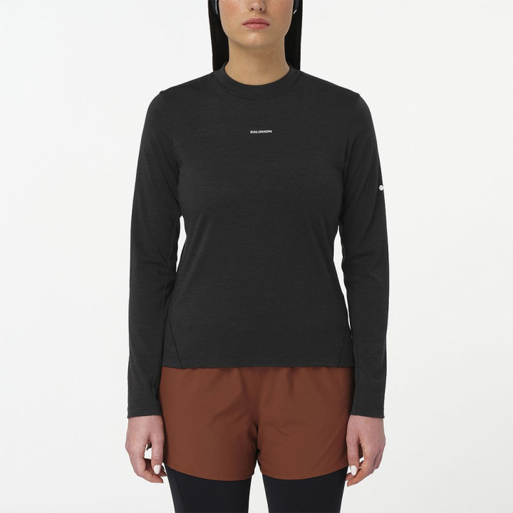 Salomon Maglia Trail Running Sense Merino Nero Donna