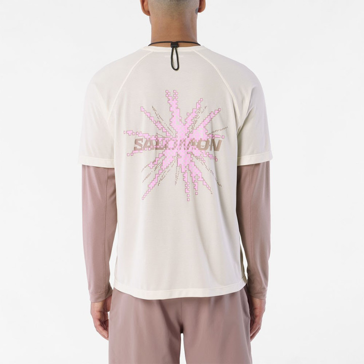 Salomon T-Shirt Trail Running Shkout Core Whisp Bianco Uomo