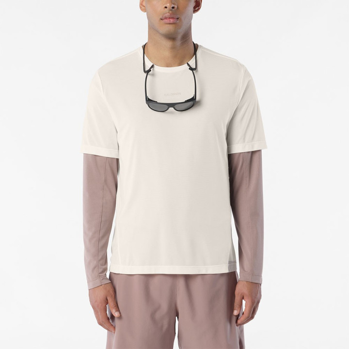 Salomon T-Shirt Trail Running Shkout Core Whisp Bianco Uomo