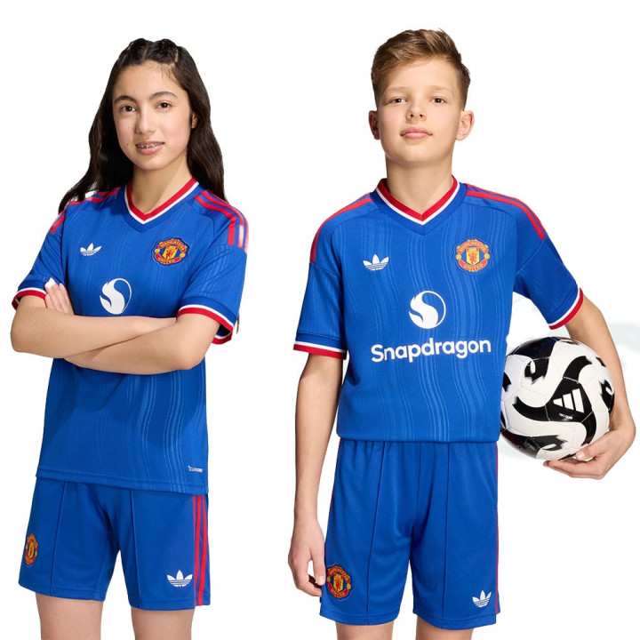 ADIDAS Maglia Calcio Mufc Away 26 27 Blu Bambino
