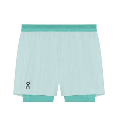 On Pantaloncini Running 5" Performance 2In1 Flurry Aquamarine Uomo