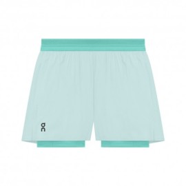 On Pantaloncini Running 3" Performance 2In1 Aquamarine Donna