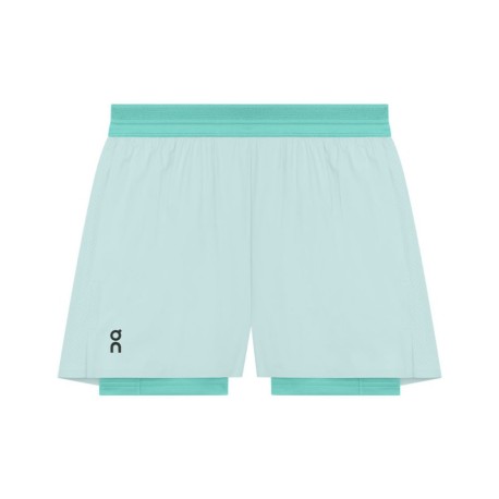 On Pantaloncini Running 3" Performance 2In1 Aquamarine Donna