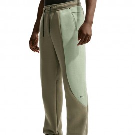 Nike Tech Pantaloni Fleece Open Bicolor Verde Uomo