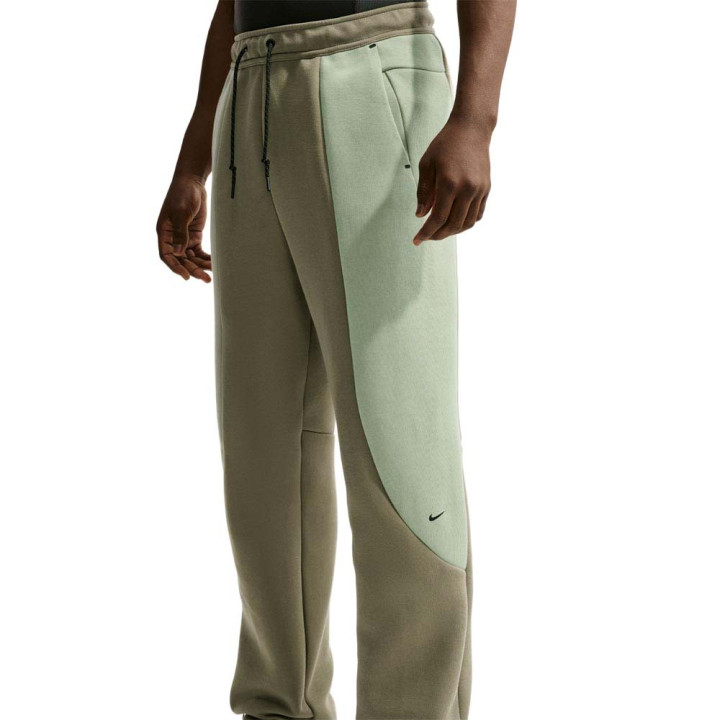Nike Tech Pantaloni Fleece Open Bicolor Verde Uomo