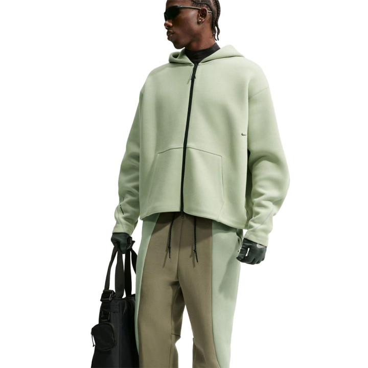 Nike Tech Pantaloni Fleece Open Bicolor Verde Uomo