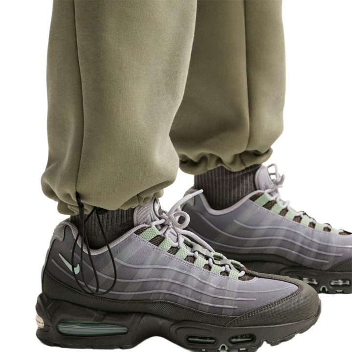 Nike Tech Pantaloni Fleece Open Bicolor Verde Uomo