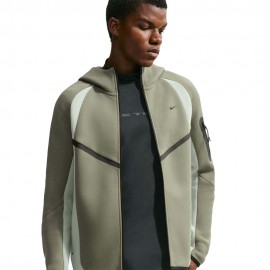 Nike Tech Felpa Con Cerniera Fleece Bicolor Verde Uomo