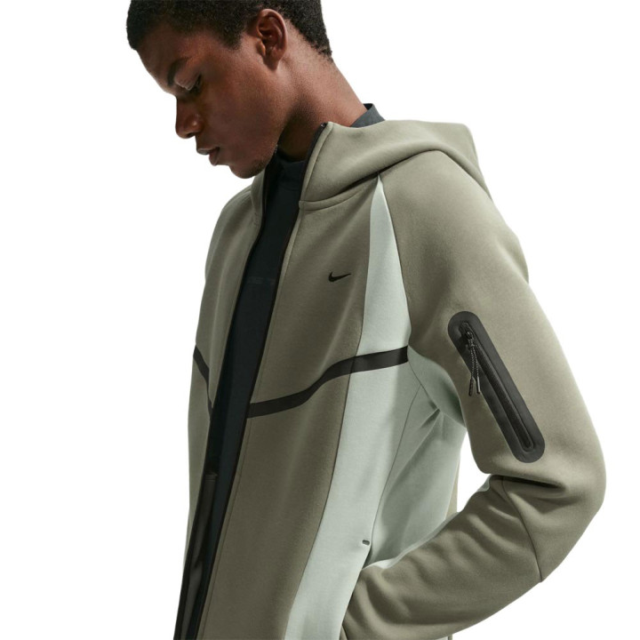 Nike Tech Felpa Con Cerniera Fleece Bicolor Verde Uomo