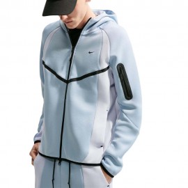 Nike Tech Felpa Con Cerniera Fleece Bicolor Azzurro Uomo