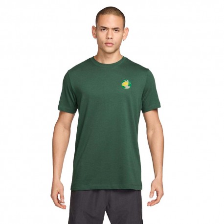 Nike Sportswear T-Shirt Logo Back Verde Uomo
