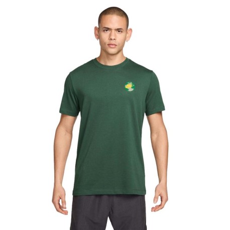 Nike Sportswear T-Shirt Logo Back Verde Uomo