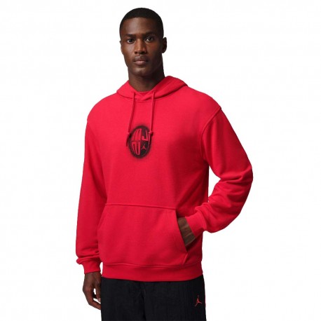 Nike Jordan Sport Crossover Felpa Con Cappuccio Rosso Uomo