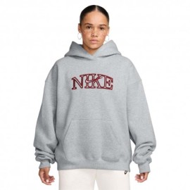 Nike Studio Fleece Felpa Con Cappuccio Grigio Donna