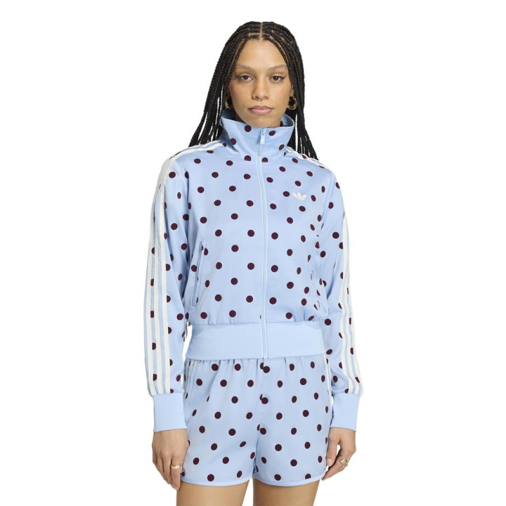 ADIDAS Originals Firebird Felpa Classic Satin Polkadots Azzurro Donna