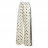 ADIDAS Originals Firebird Wide Leg Pants Satin Polkadots Bianco Donna