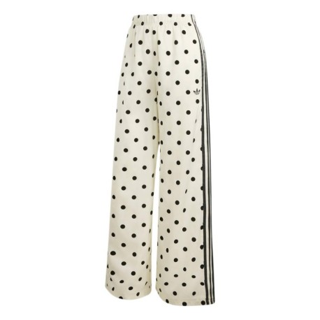 ADIDAS Originals Firebird Wide Leg Pants Satin Polkadots Bianco Donna
