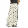 ADIDAS Originals Firebird Wide Leg Pants Satin Polkadots Bianco Donna