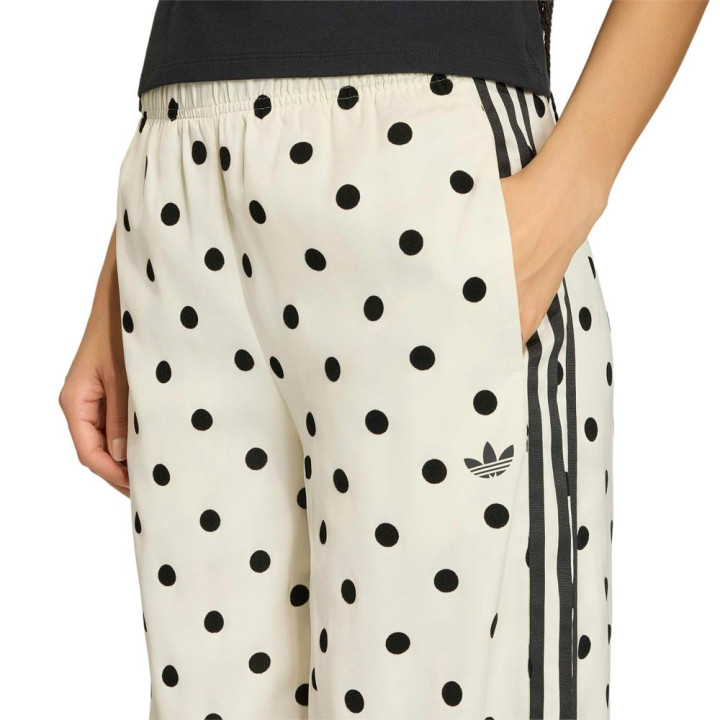 ADIDAS Originals Firebird Wide Leg Pants Satin Polkadots Bianco Donna