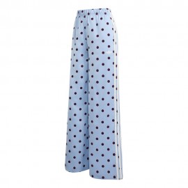 ADIDAS Originals Firebird Wide Leg Pants Satin Polkadots Azzurro Donna