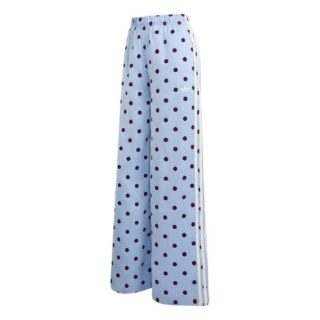 ADIDAS Originals Firebird Wide Leg Pants Satin Polkadots Azzurro Donna