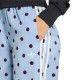 ADIDAS Originals Firebird Wide Leg Pants Satin Polkadots Azzurro Donna