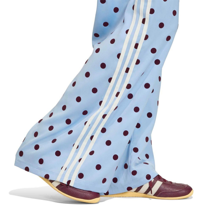 ADIDAS Originals Firebird Wide Leg Pants Satin Polkadots Azzurro Donna