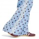 ADIDAS Originals Firebird Wide Leg Pants Satin Polkadots Azzurro Donna