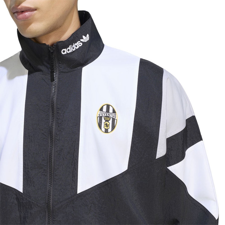 ADIDAS Felpa Juve Full Zip Woven Eqt Nero Bianco Uomo