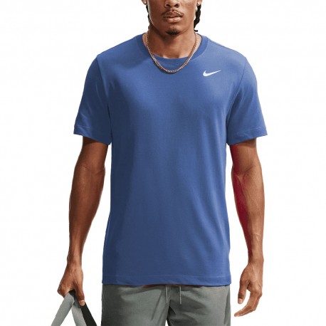 Nike Dri-Fit Maglietta Palestra Dri Fit Cotton Azzurro Uomo