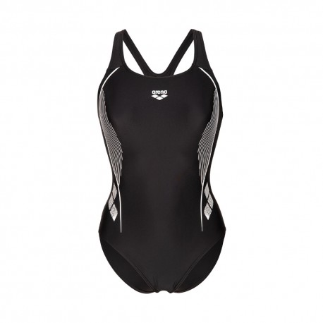 Arena Costume Piscina Graphic Nero Bianco Donna